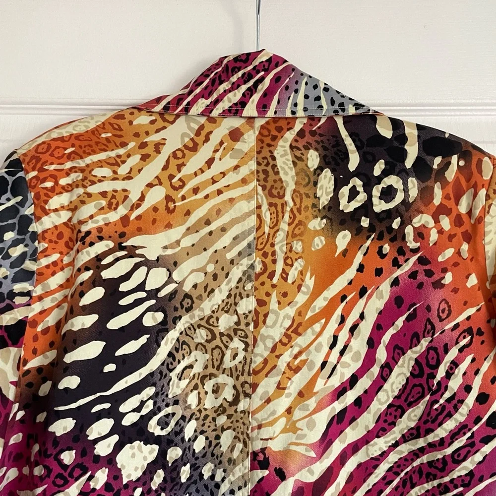 Patrick Christopher Women’s Vintage Rainbow Multicolor Zebra Print Blazer - 1X - Picture 6 of 10